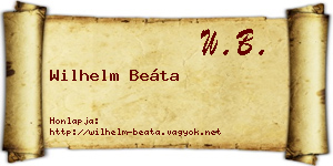 Wilhelm Beáta névjegykártya