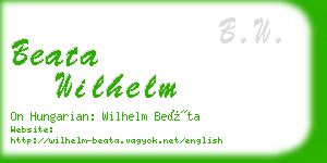 beata wilhelm business card